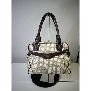 COACH Penelope Op Art Brown Leather Coated Canvas Satchel Shoulder Bag 13147